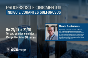 Processos de tingimentos do índigo/ corantes sulfurosos (contínuo e esgotamento)